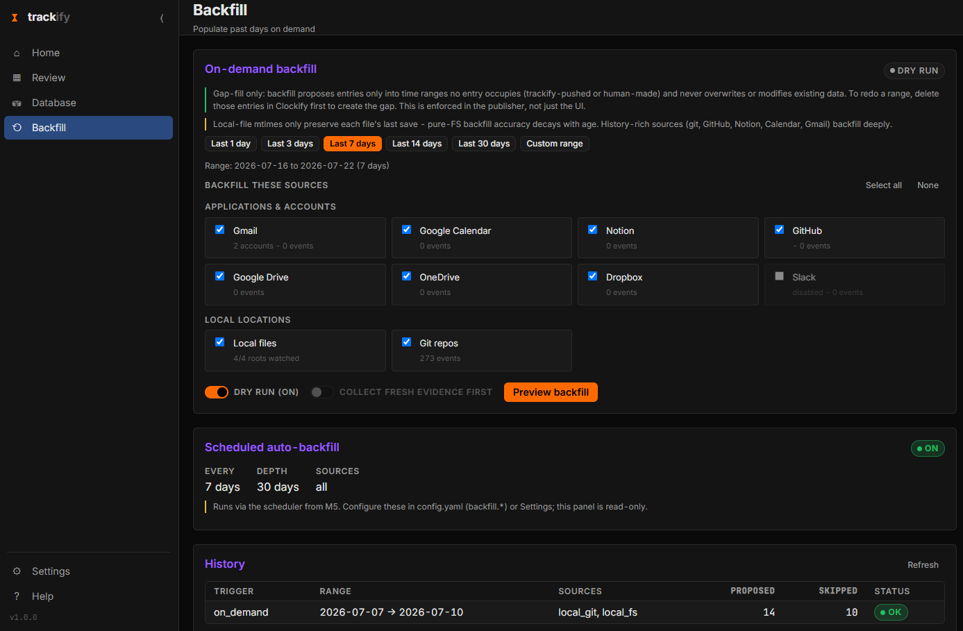 Screenshot of Time-Trackify